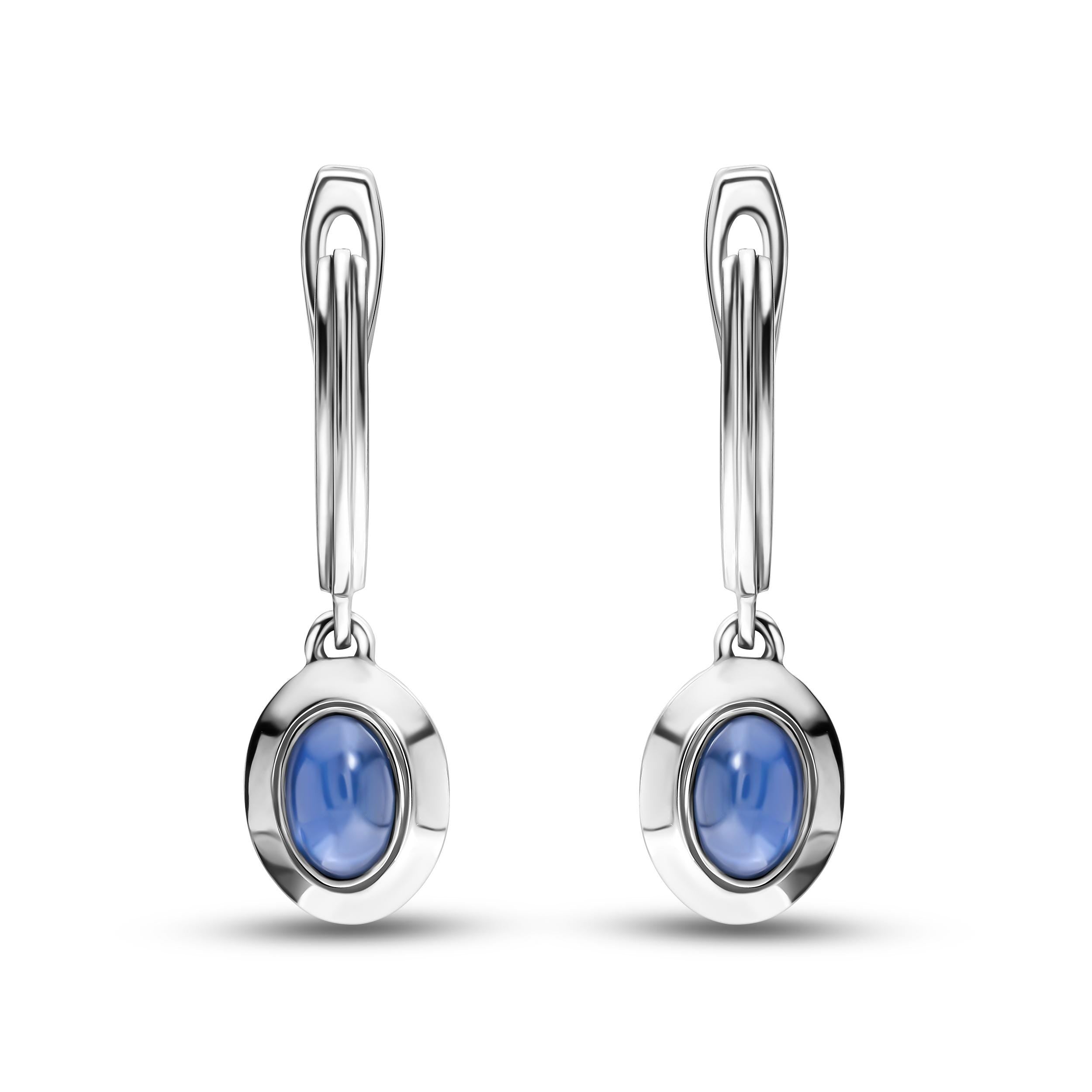 Handcrafted White Gold Sapphire classic Earrings