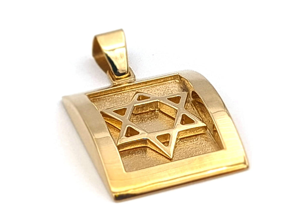 Pendentif Étoile de David en or Fait main