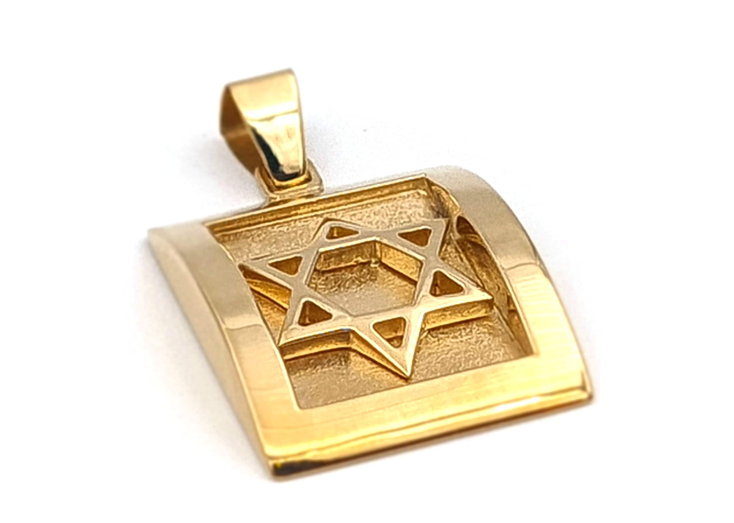 Gold Star of David Pendant Handcrafted