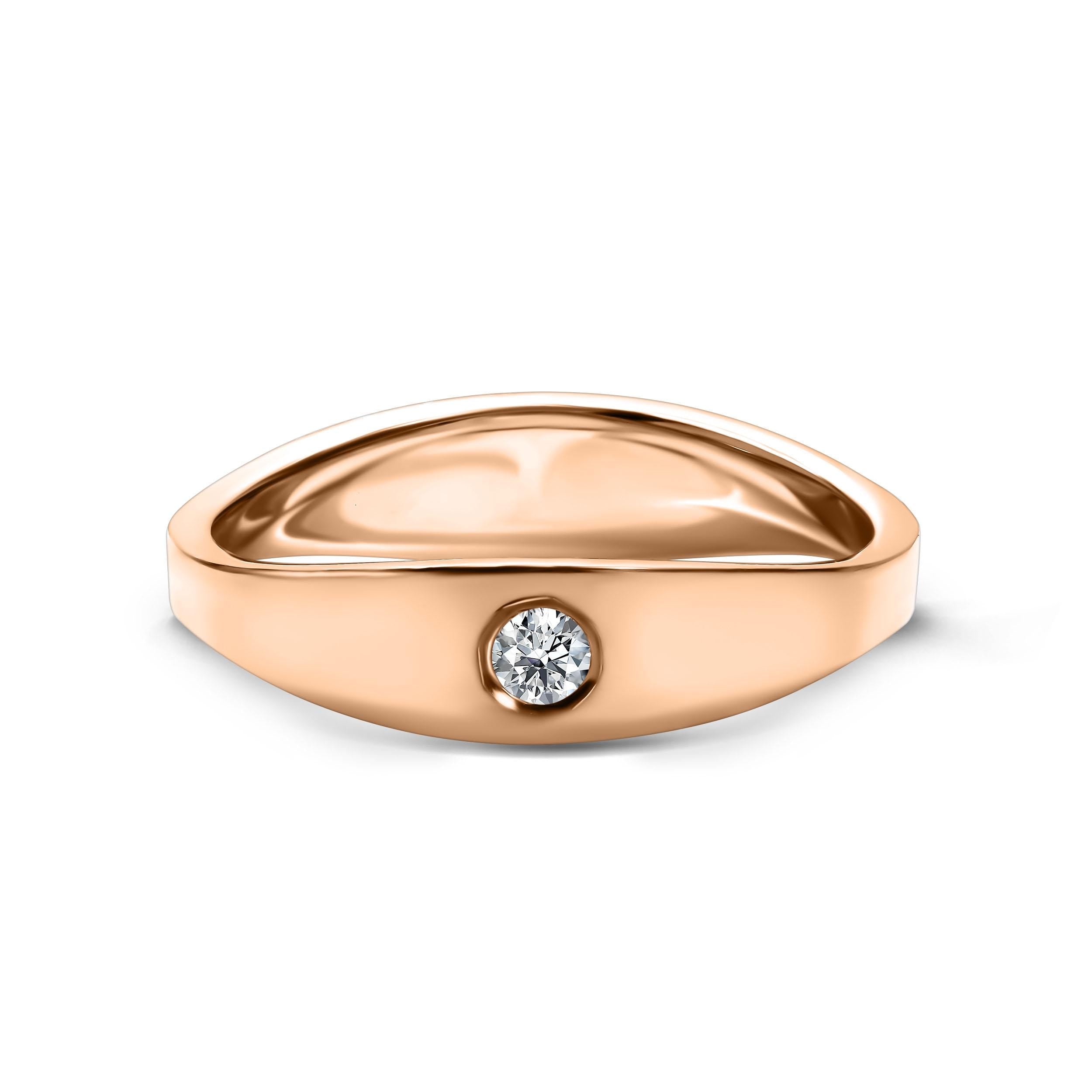 Wave Diamond Engagement Ring Rose Gold Handcrafted