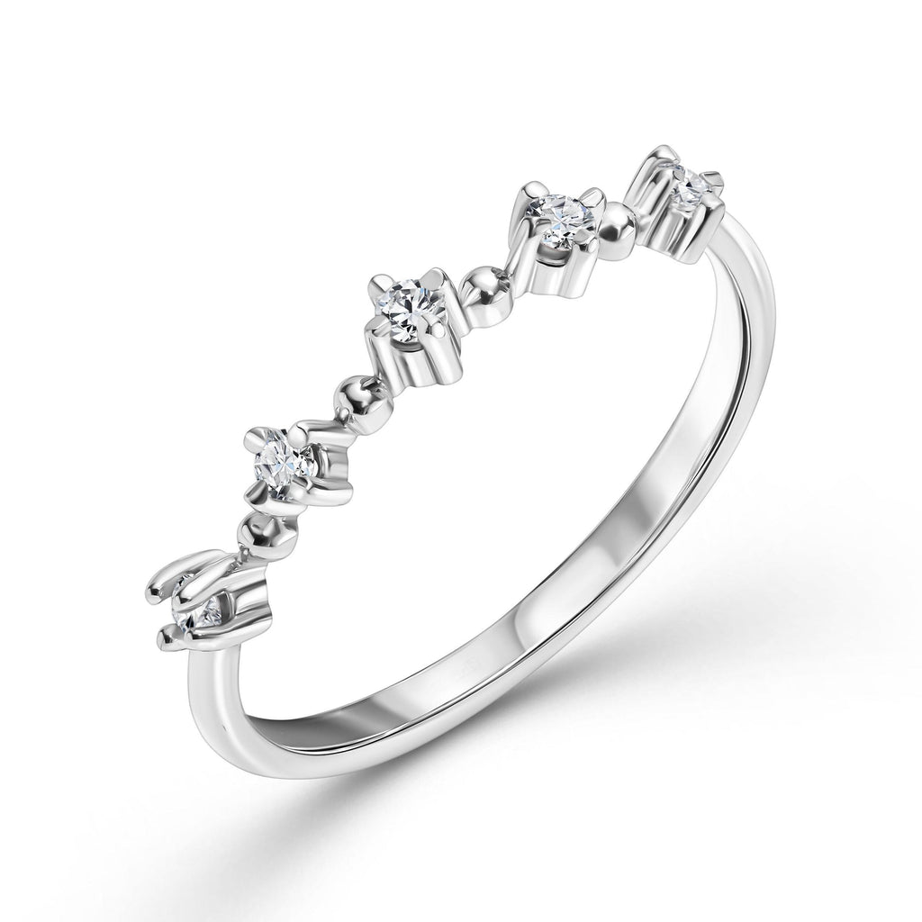 Gold Diamond Ring - Five Facets