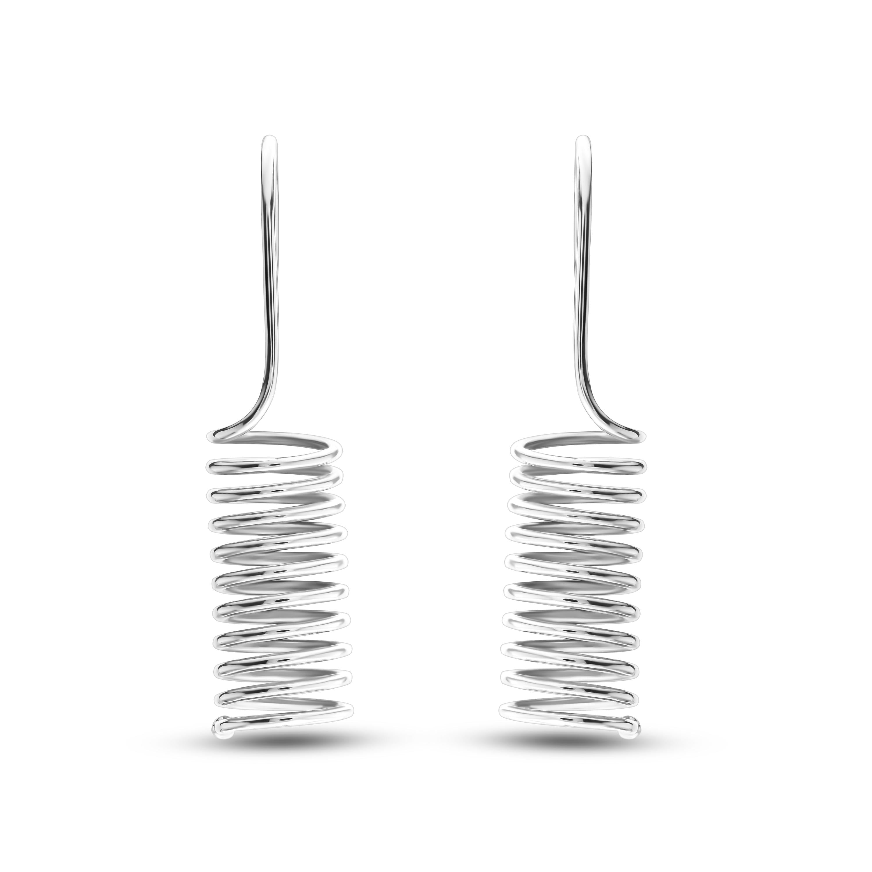 Handcrafted Spiral Cylinder Earrings