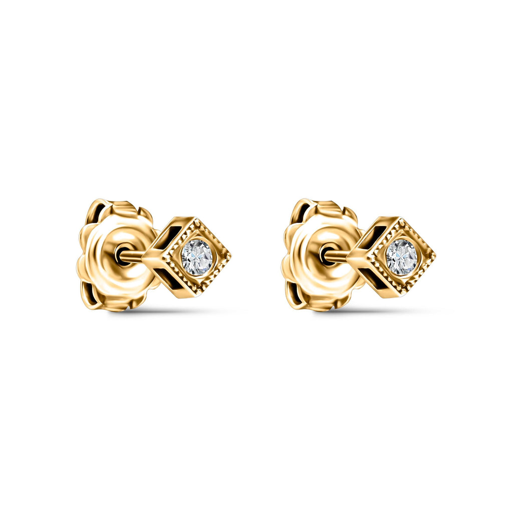 Œillet préféré jaune avec diamants fabriqués à la main