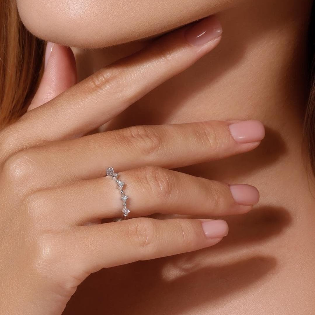 Gold Diamond Ring - Five Facets