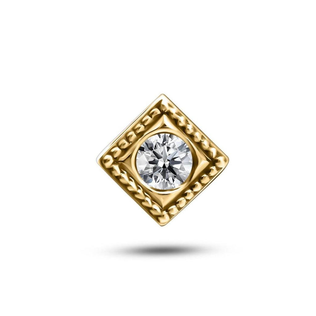 Œillet préféré jaune avec diamants fabriqués à la main