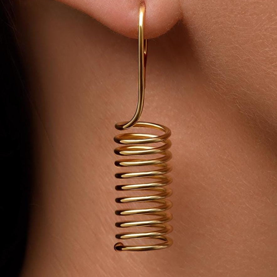 Handcrafted Minimalist Earrings -  Cylinder