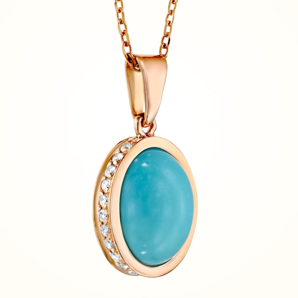 Rose Gold Turquoise Pendant