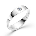 Handcrafted Wave Diamond Engagement Ring, White Gold