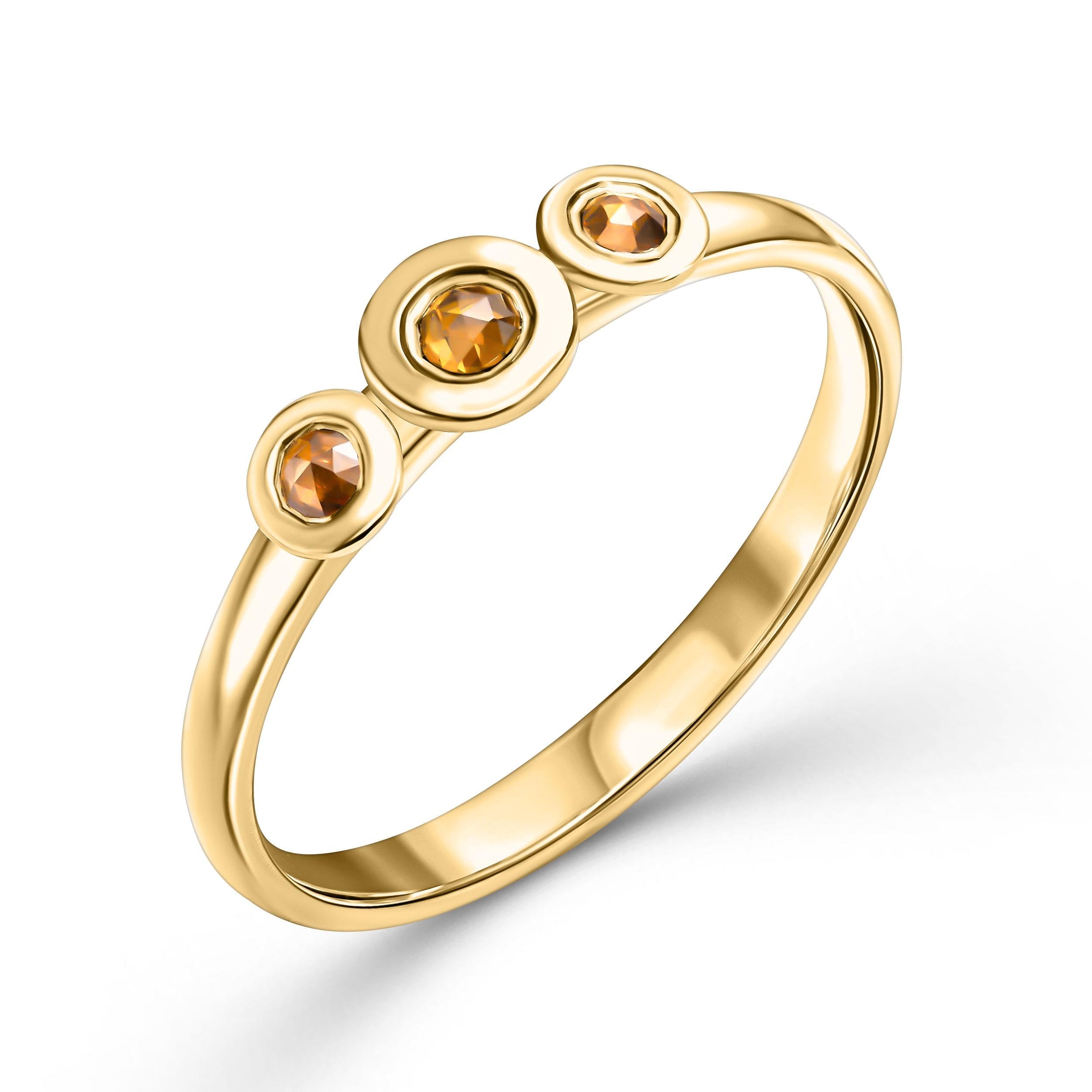 Cognac Diamond Ethnic Cocktail Ring
