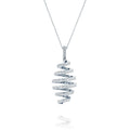 Handcrafted White Gold Spiral Diamond Pendant Necklace