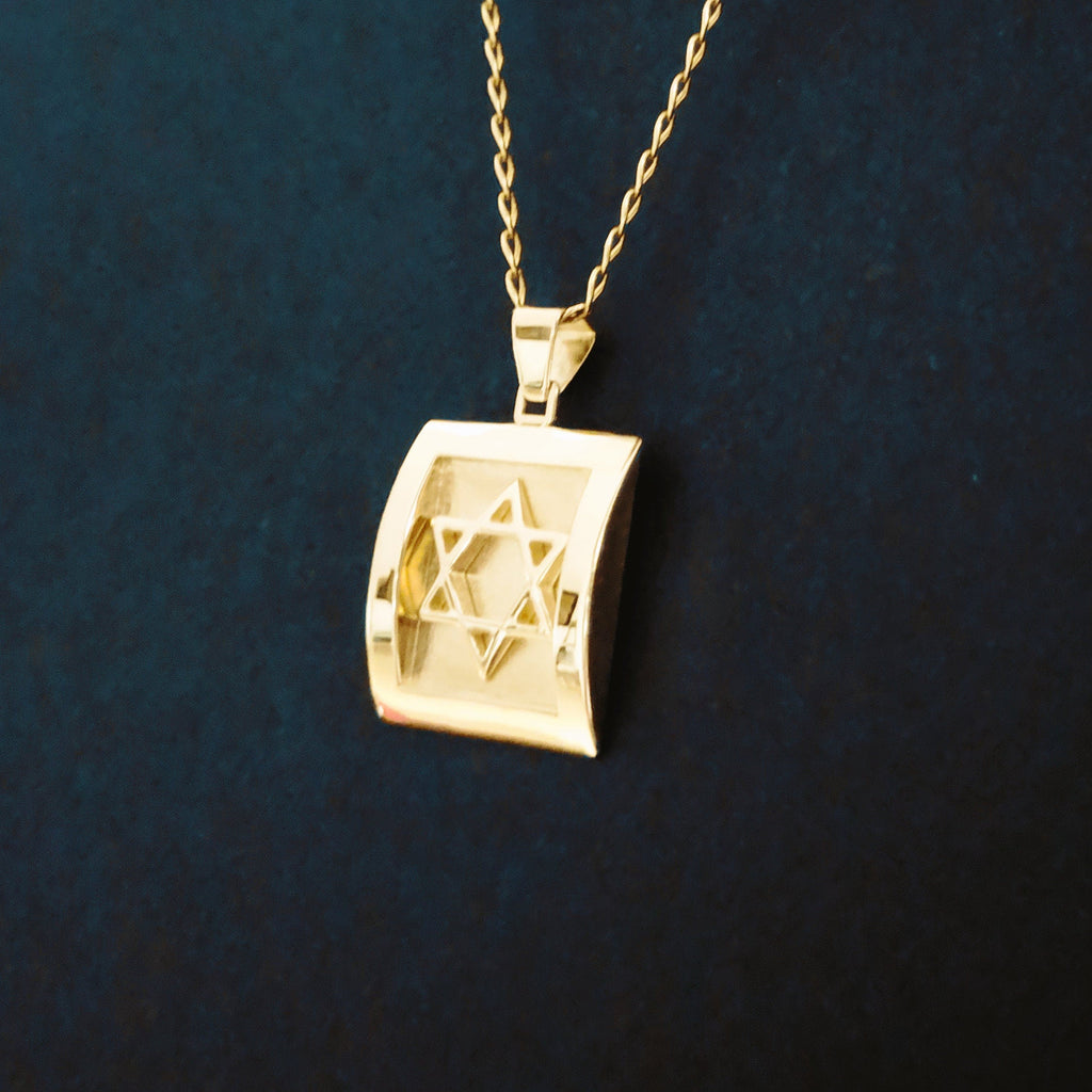 Pendentif Étoile de David en or Fait main