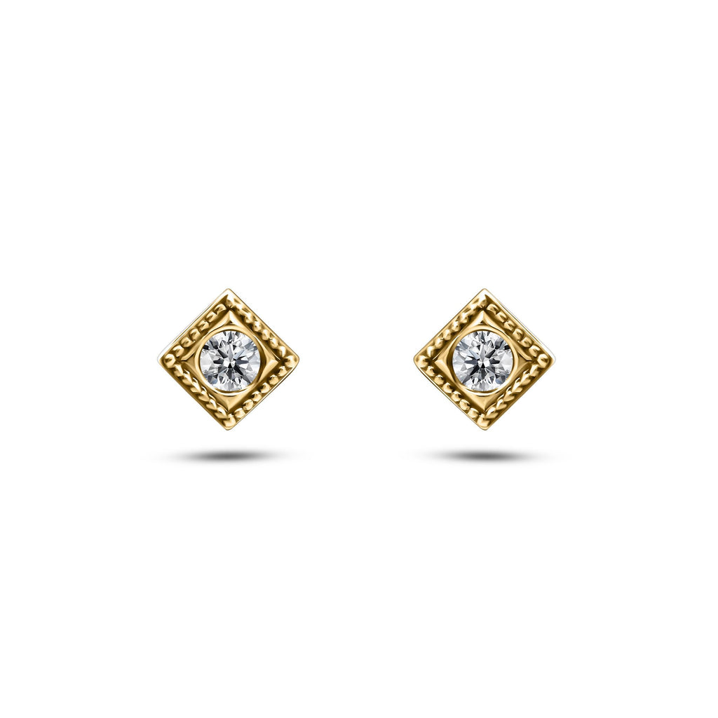 Œillet préféré jaune avec diamants fabriqués à la main