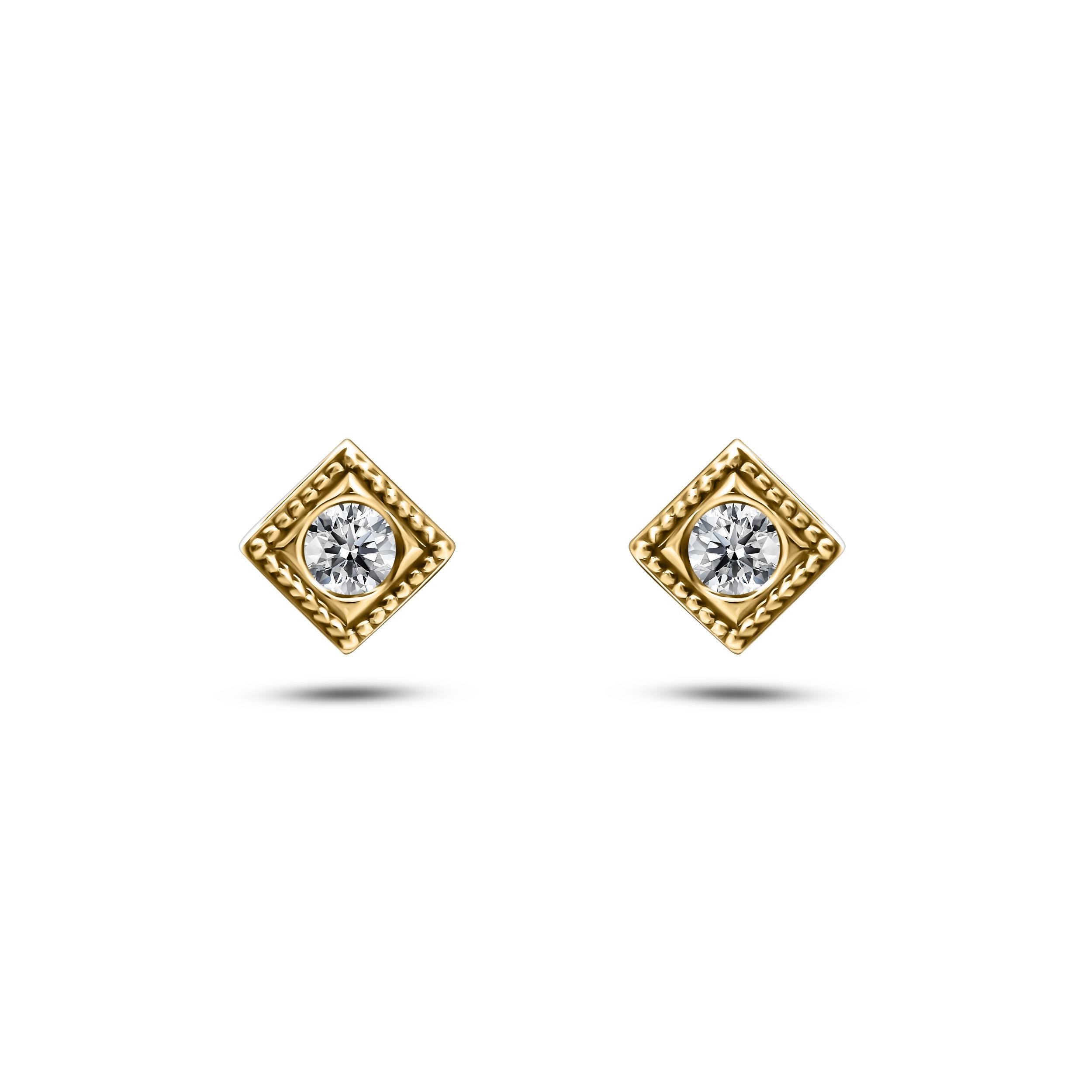 Œillet préféré jaune avec diamants fabriqués à la main