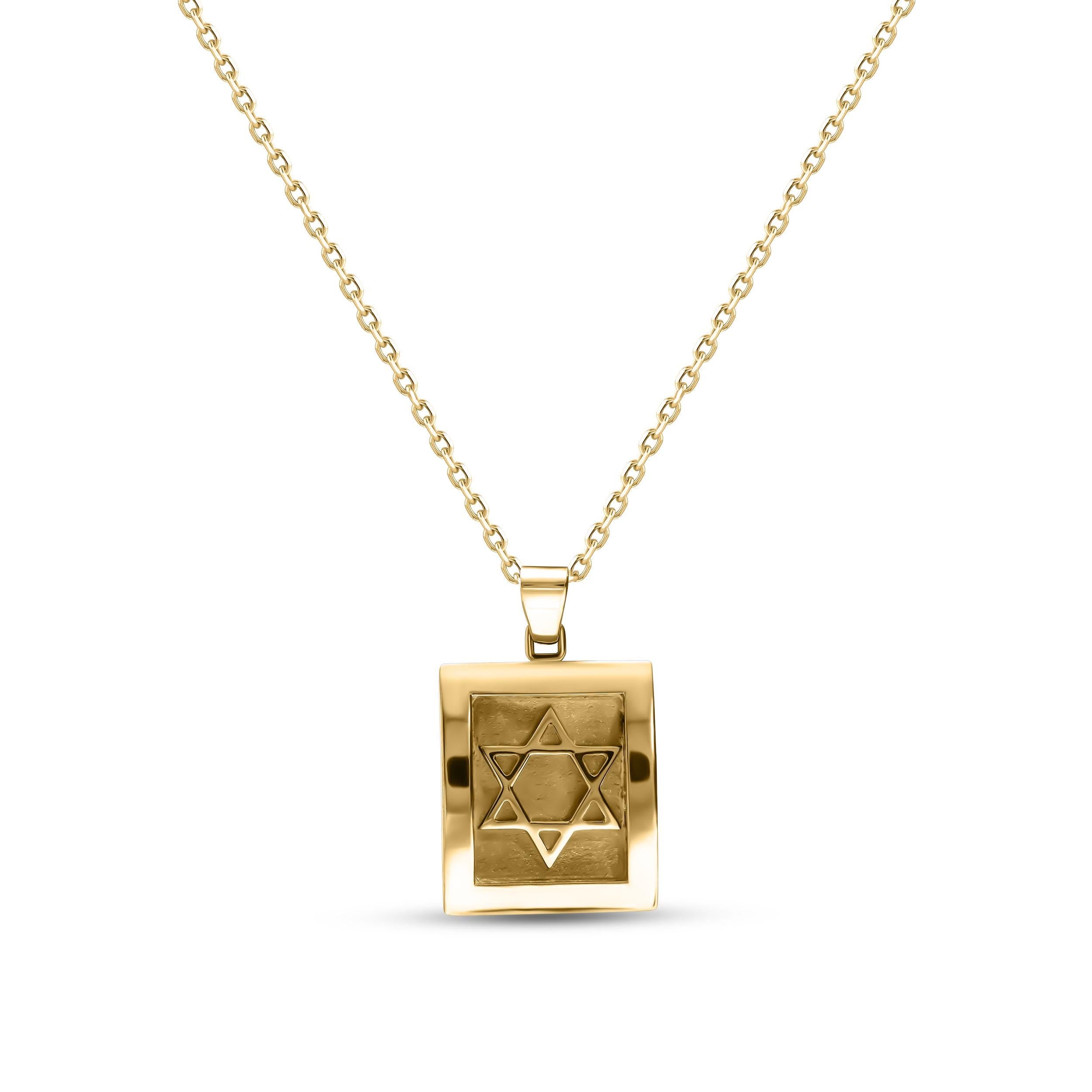 Gold Star of David Pendant Handcrafted