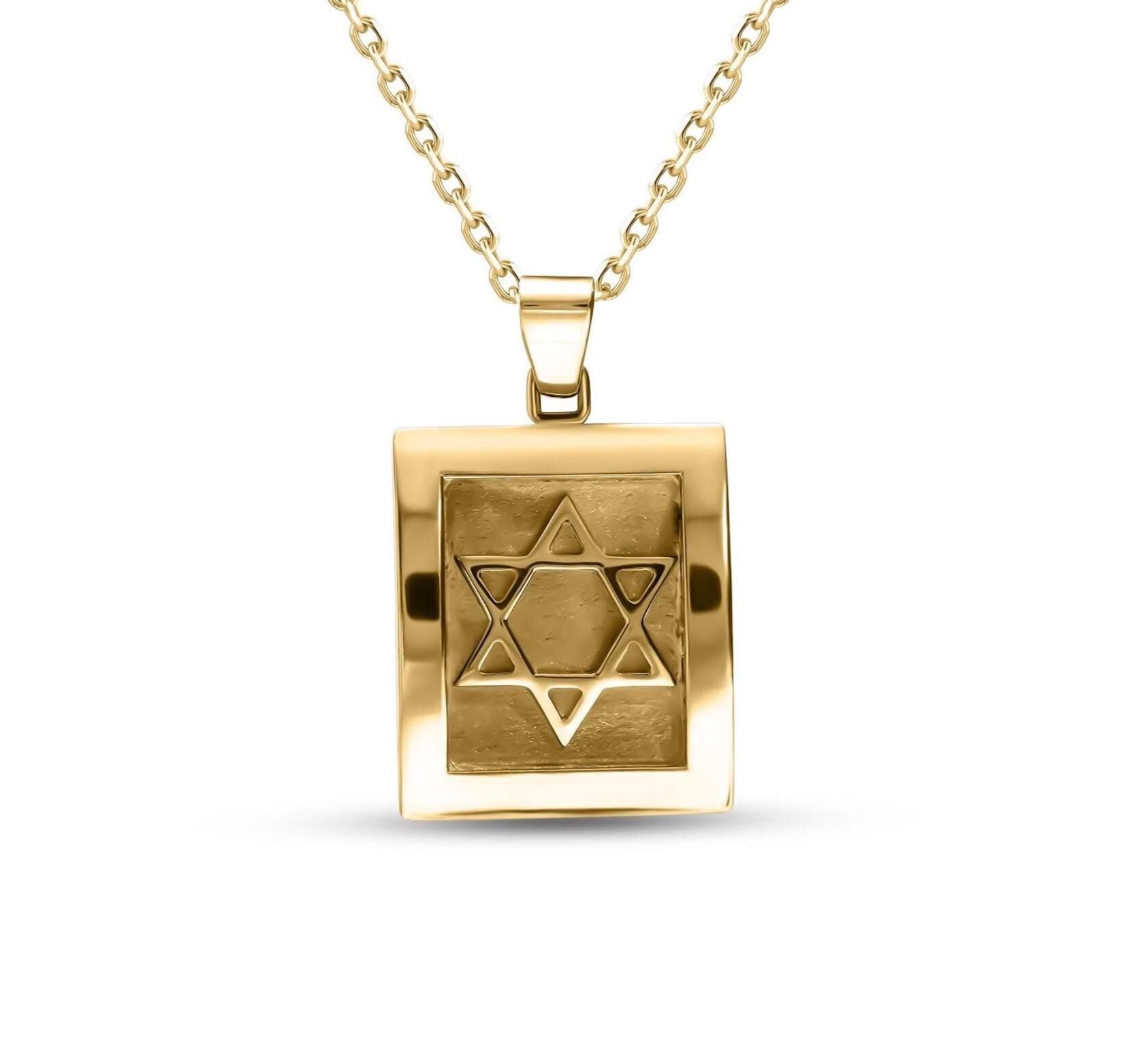 Gold Star of David Pendant Handcrafted