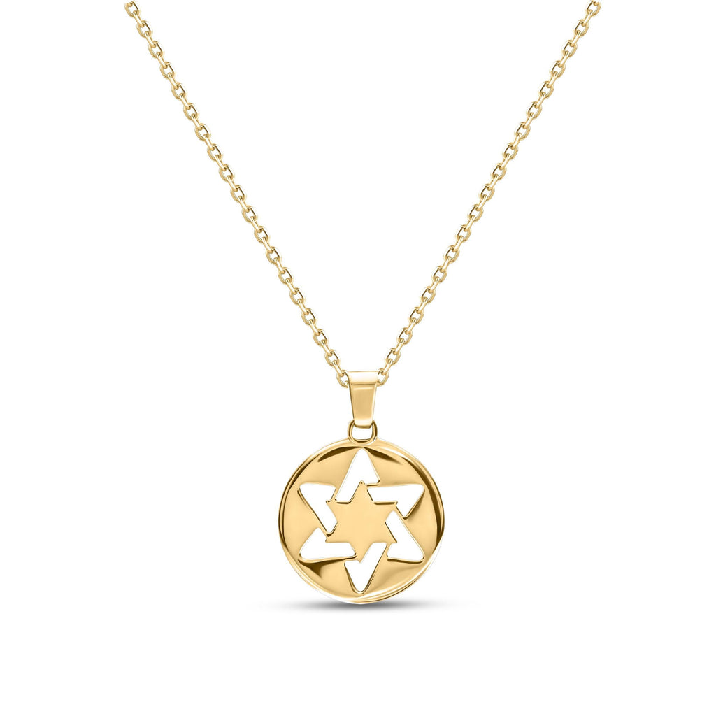 Pendentif Étoile de David en or, fait main
