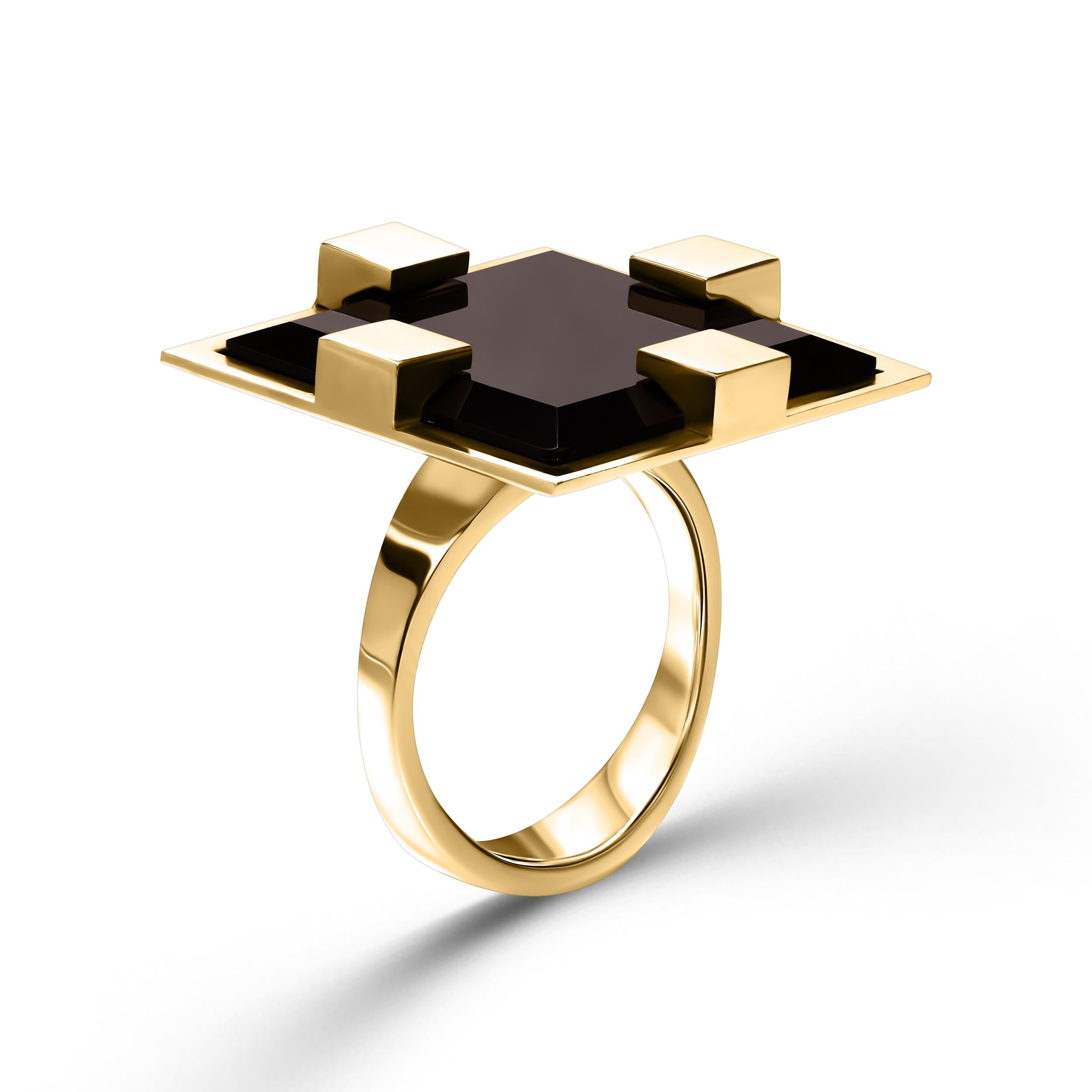 Modernist Gold Onyx Handcrafted
