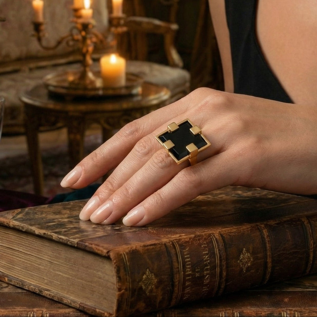 Modernist Gold Onyx Handcrafted