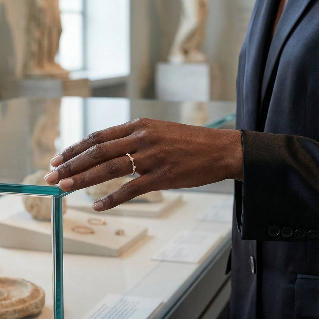Mini Chic. Minimalist Gold Ring with Diamond