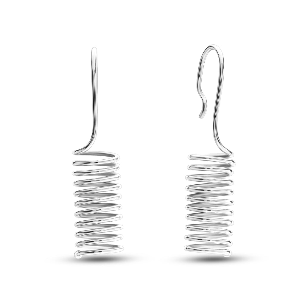 Boucles d'oreilles cylindriques torsadées faites à la main