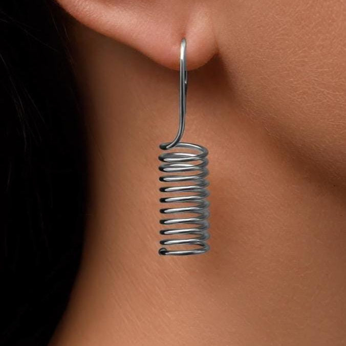 Handcrafted Spiral Cylinder Earrings