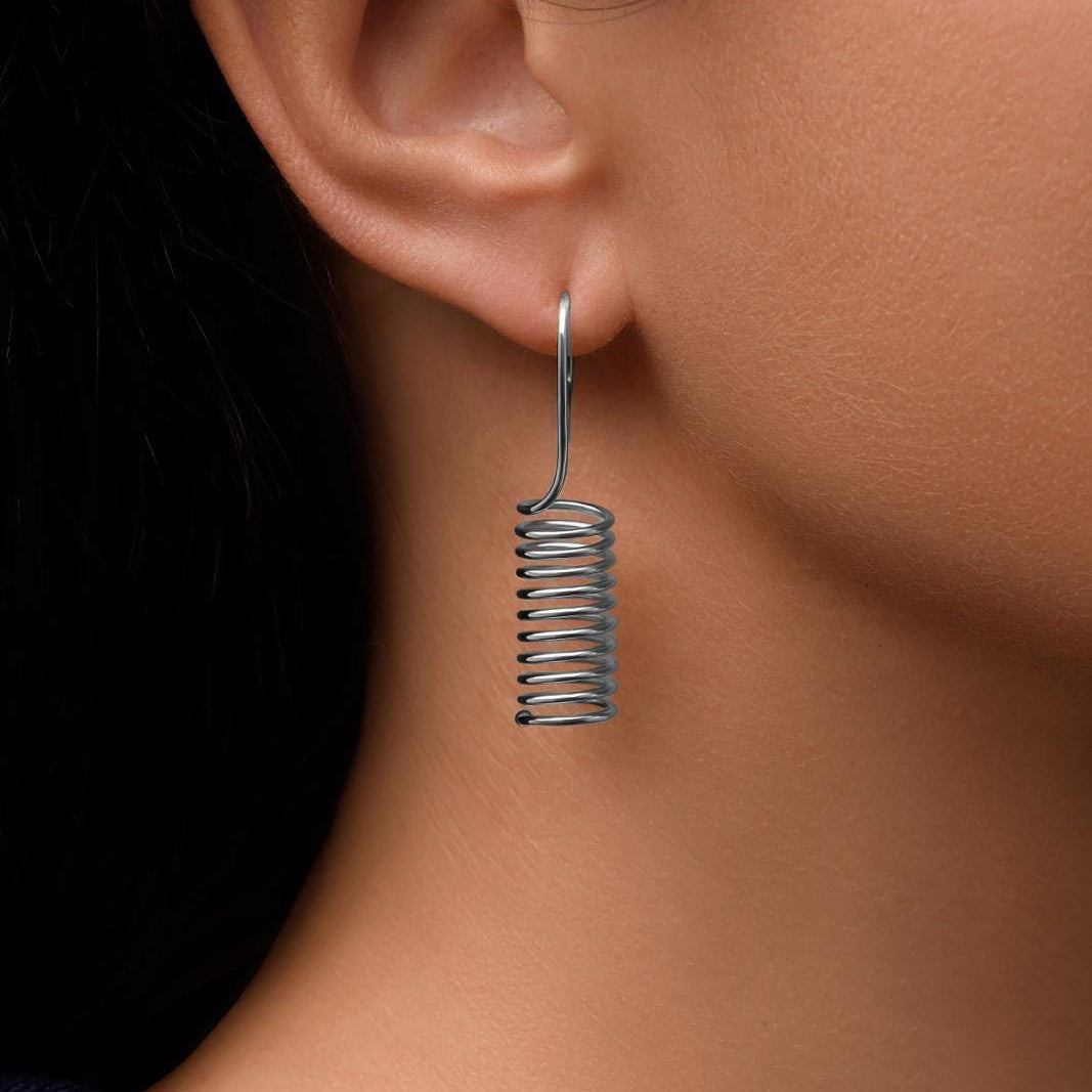 Handcrafted Spiral Cylinder Earrings