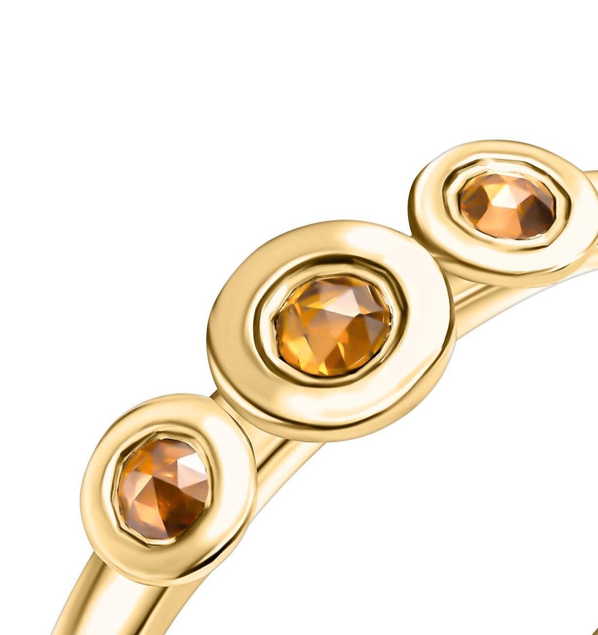 Cognac Diamond Ethnic Cocktail Ring