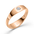 Wave Diamond Engagement Ring Rose Gold Handcrafted