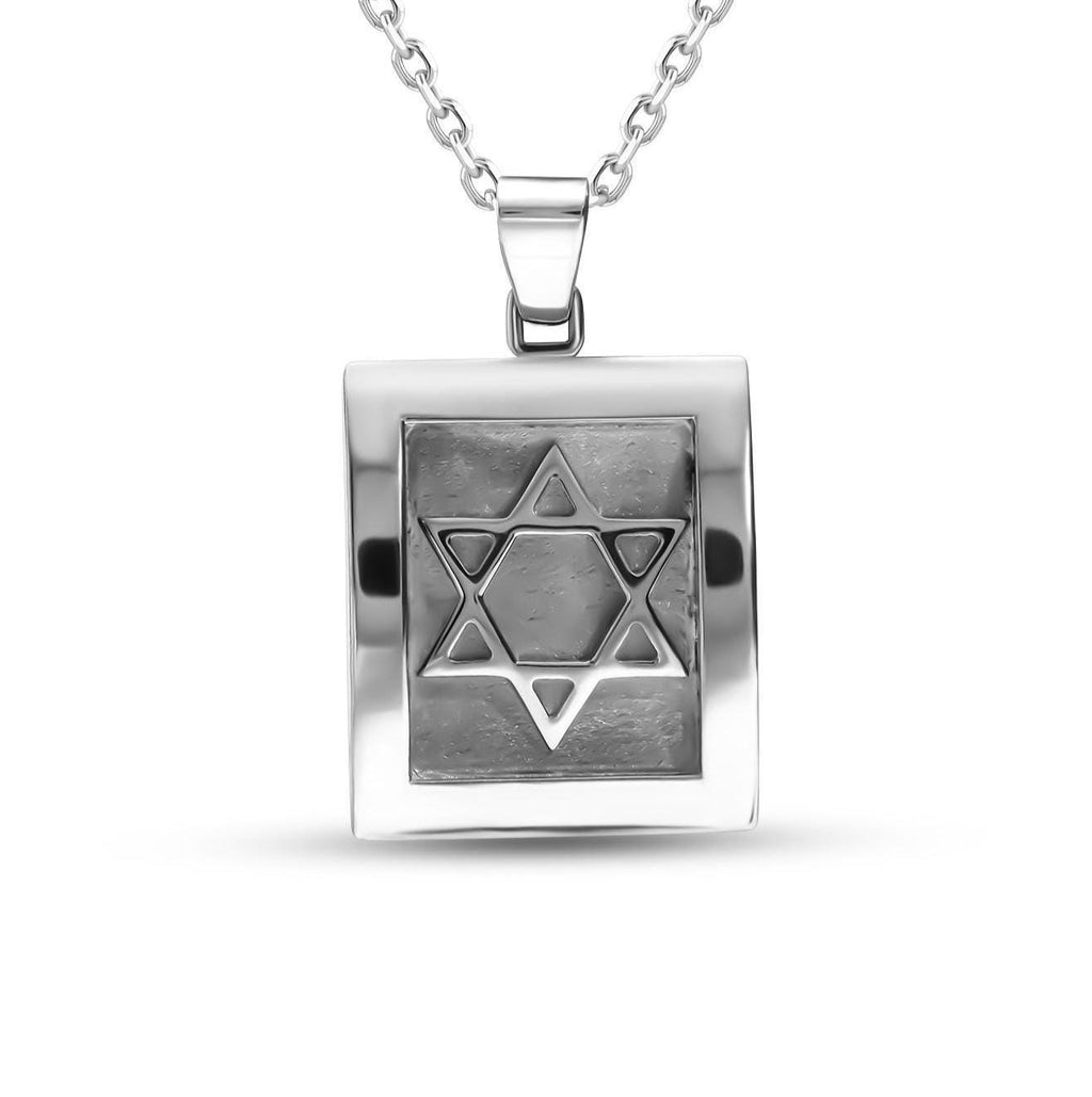 Pendentif Étoile de David en or blanc fait à la main