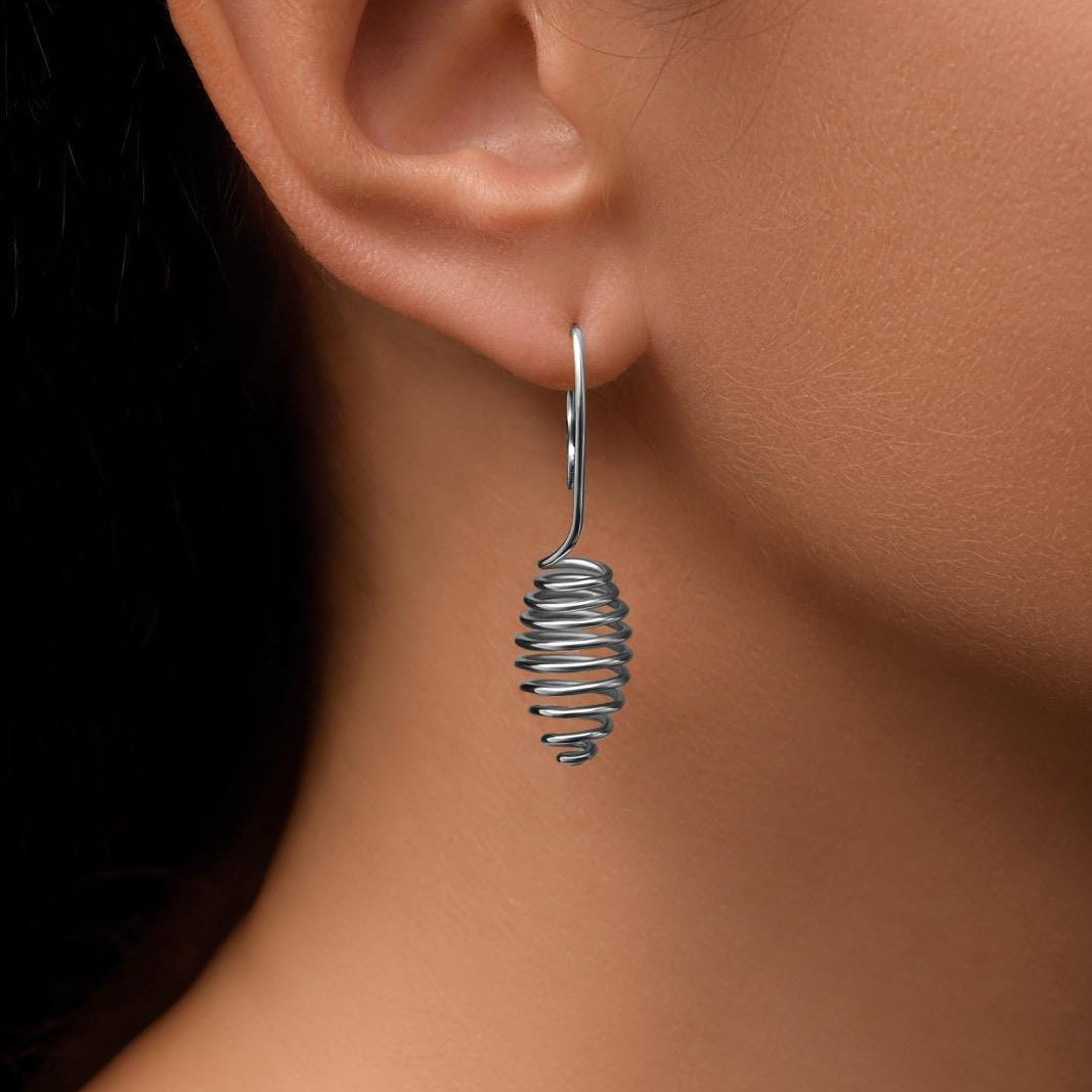 Handcrafted Spiral Earrings Oval