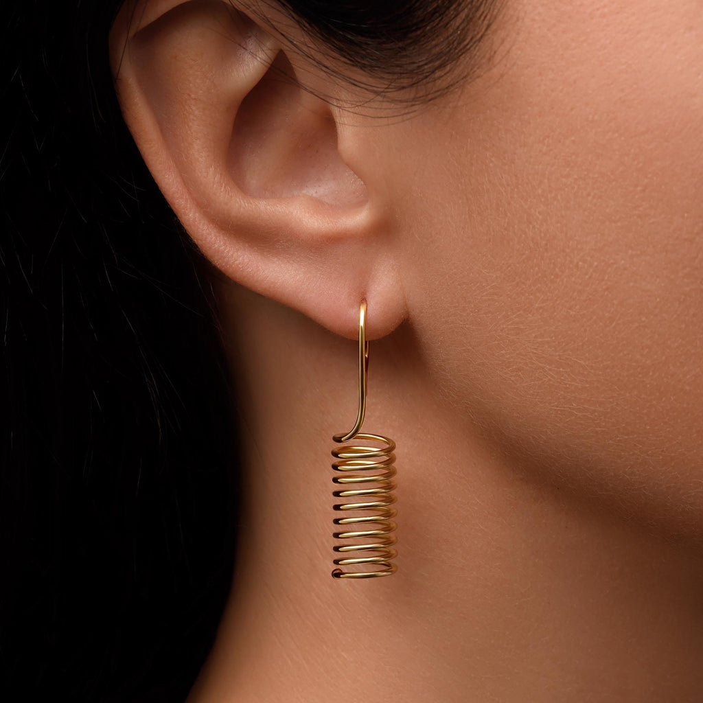 Boucles d'oreilles minimalistes faites main - Cylindre