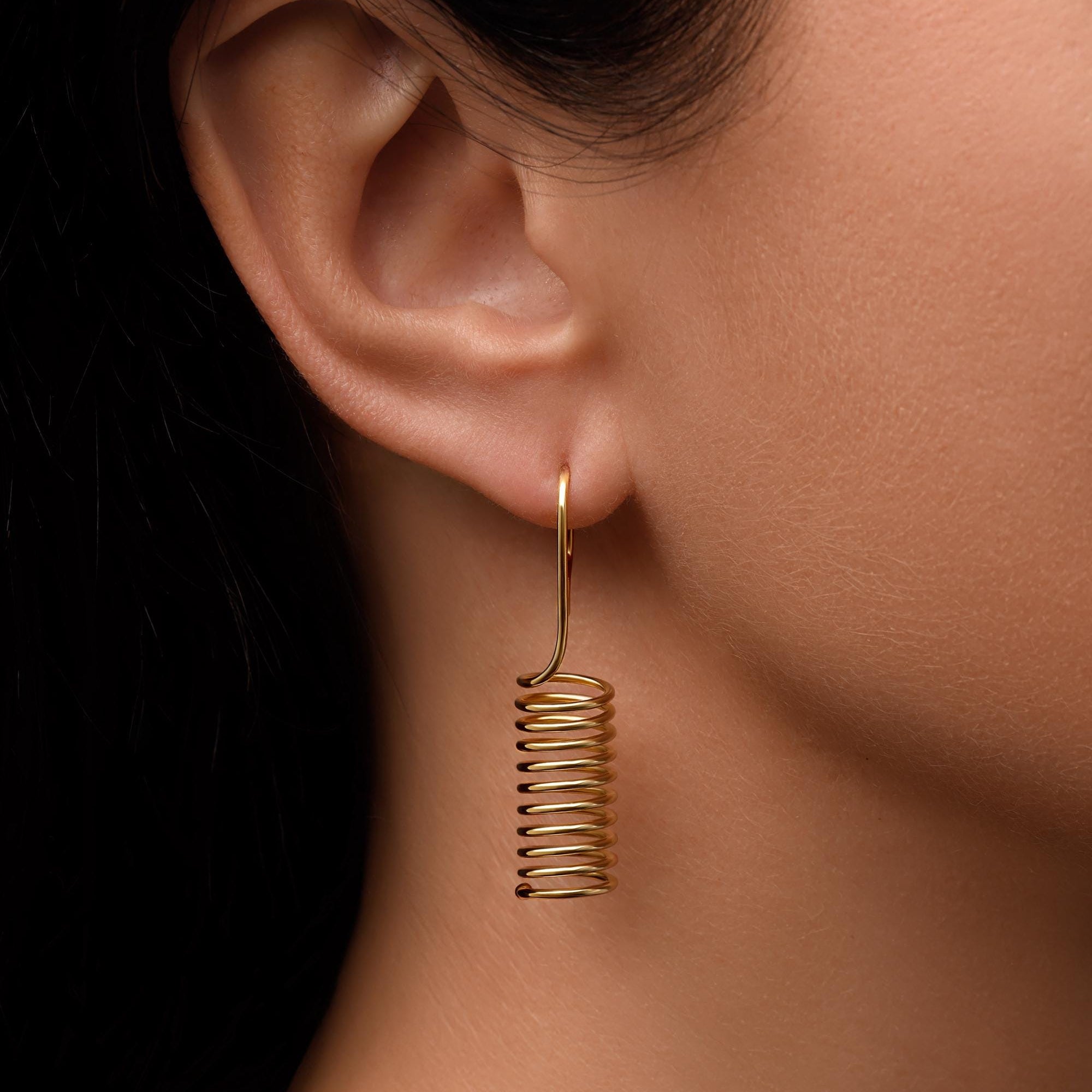 Handcrafted Minimalist Earrings -  Cylinder