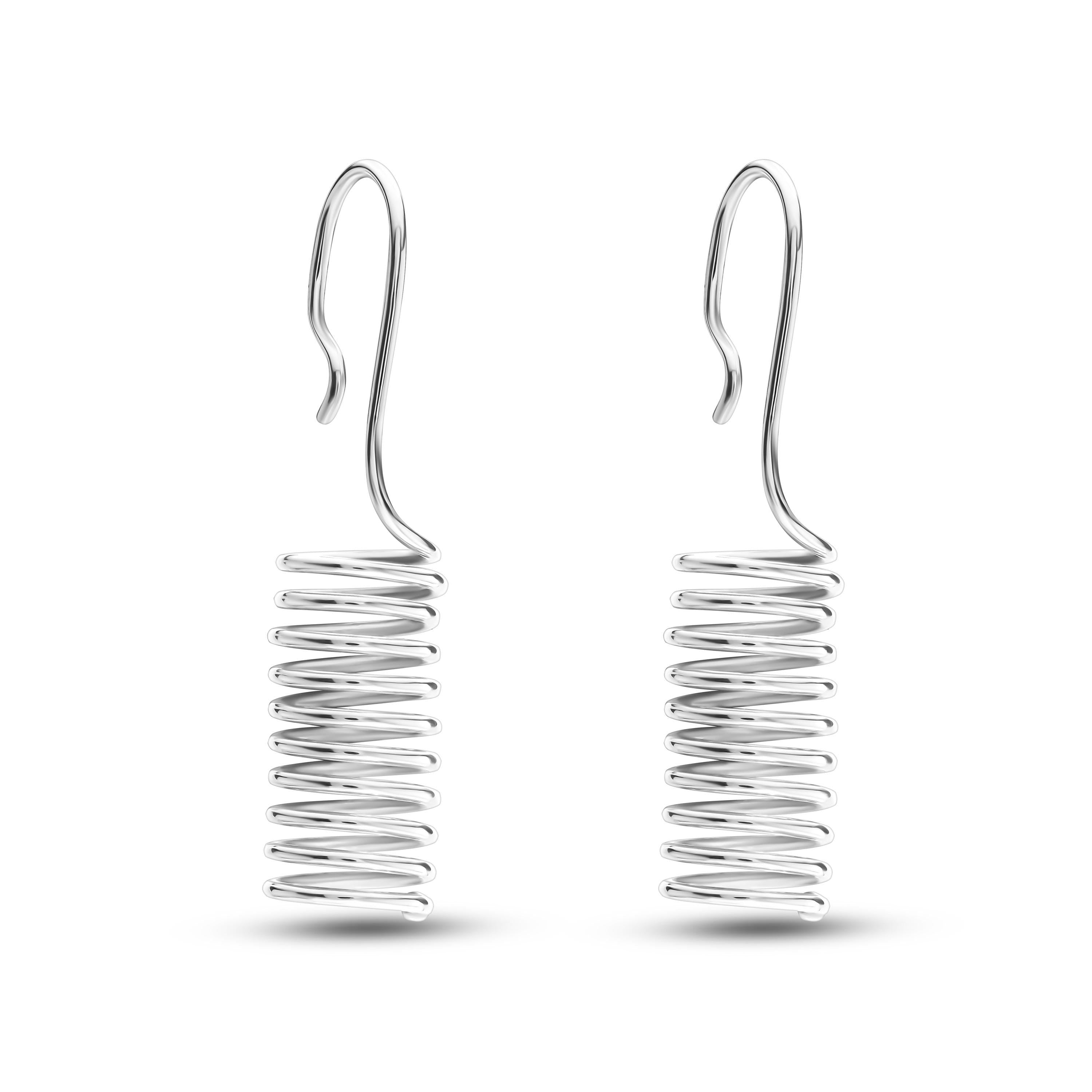 Handcrafted Spiral Cylinder Earrings