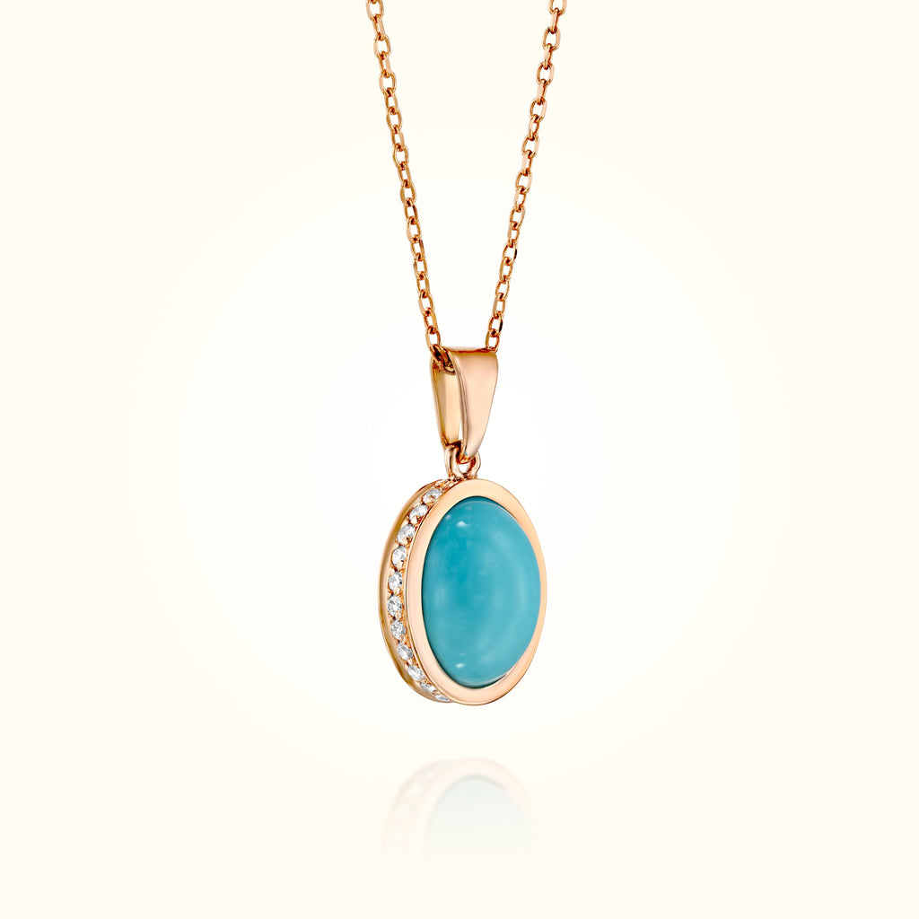 Rose Gold Turquoise Pendant