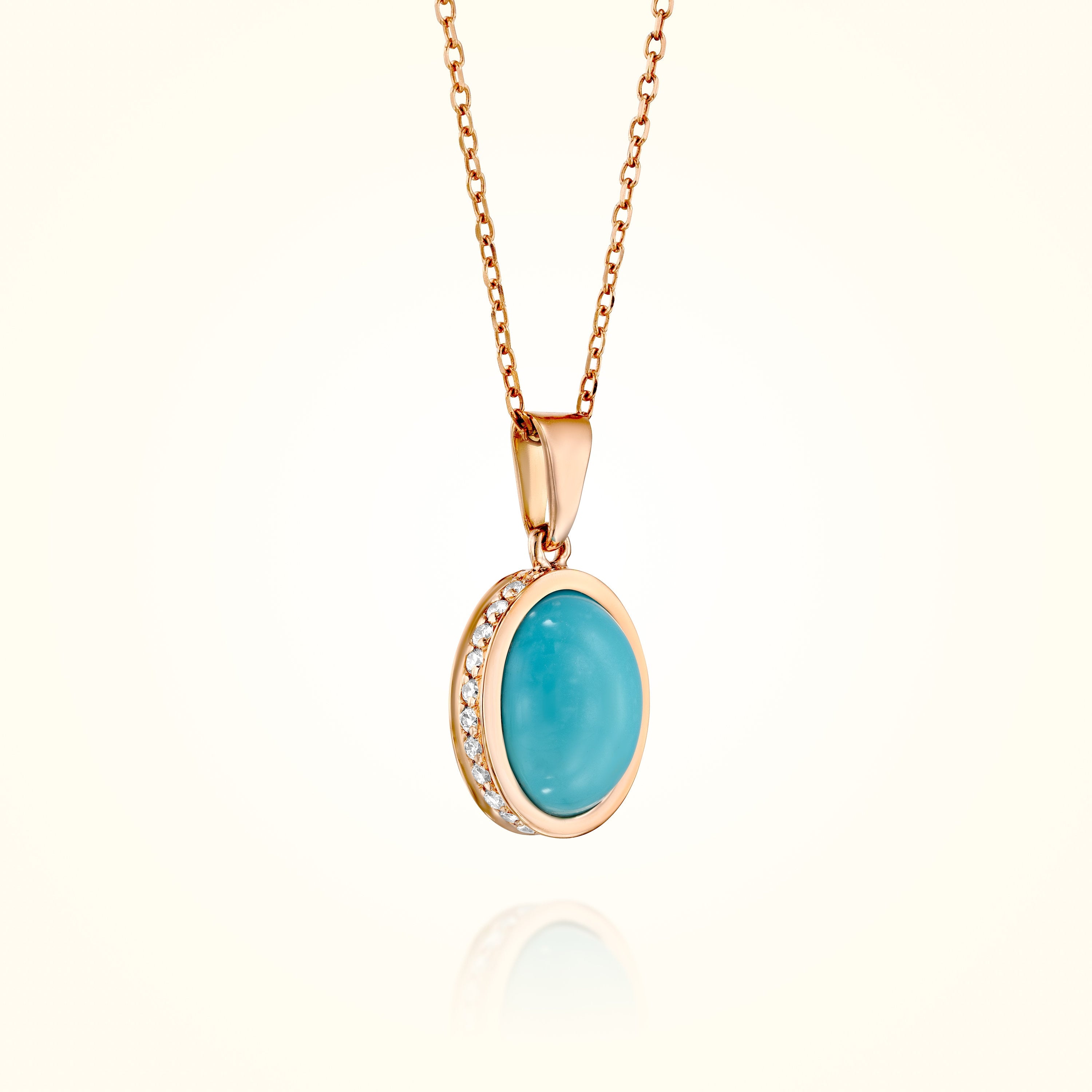 Rose Gold Turquoise Pendant