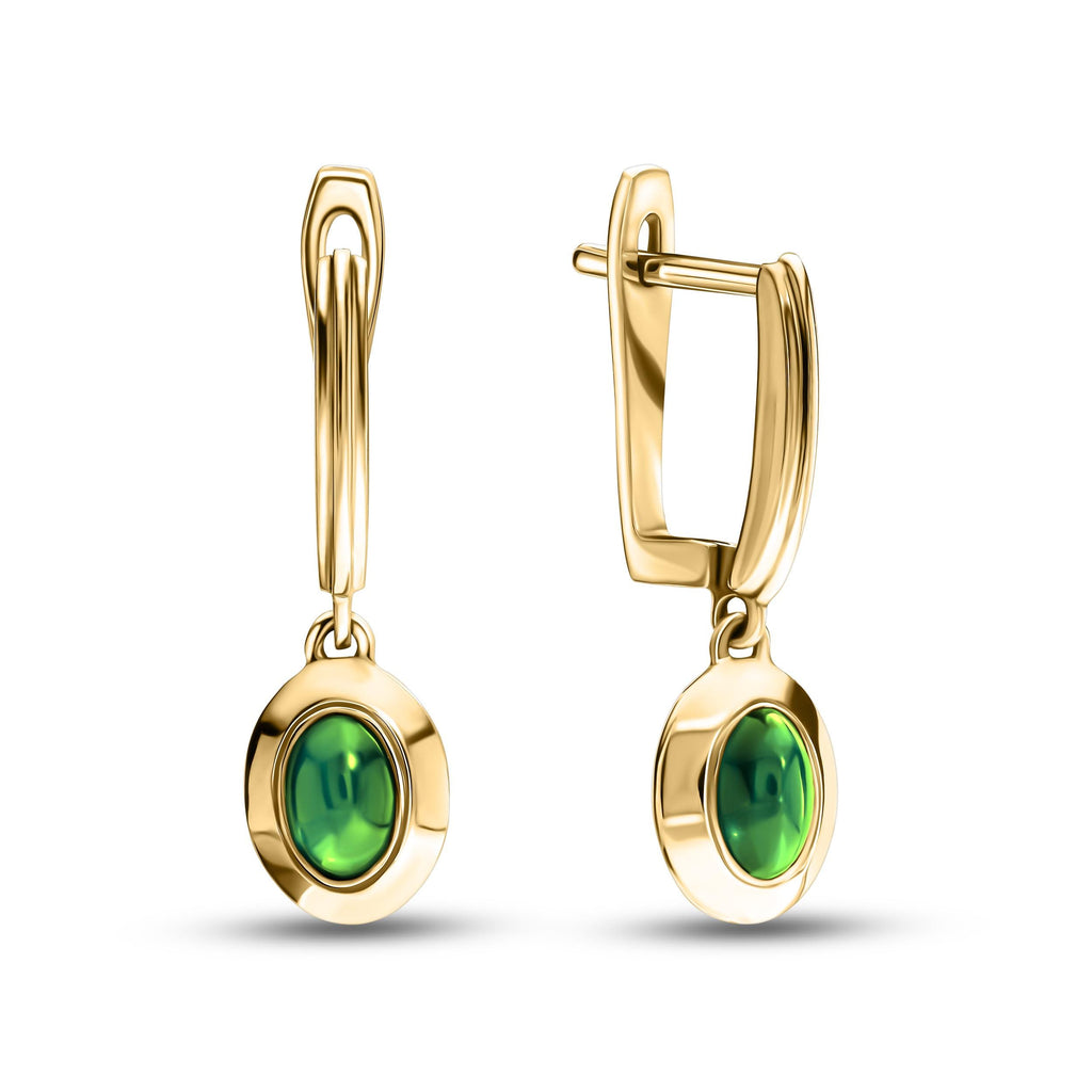 Boucles d'oreilles classiques en tsavorite faites à la main