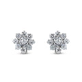 Boucles d'oreilles fleur en or blanc et diamants