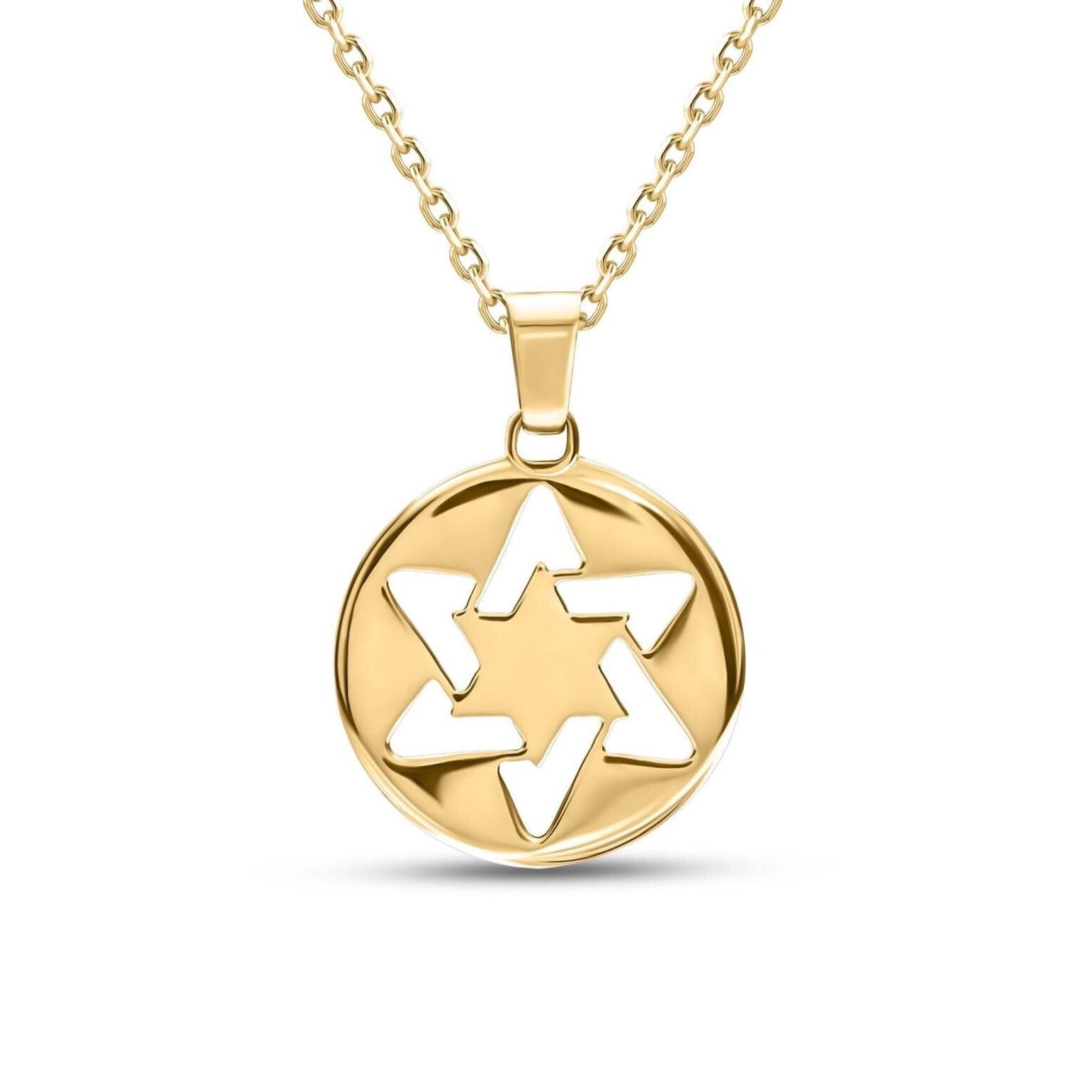 Gold Star of David Pendant Handcrafted