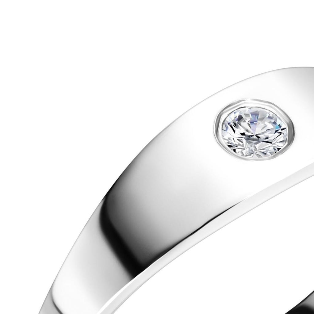 Handcrafted Wave Diamond Engagement Ring, White Gold
