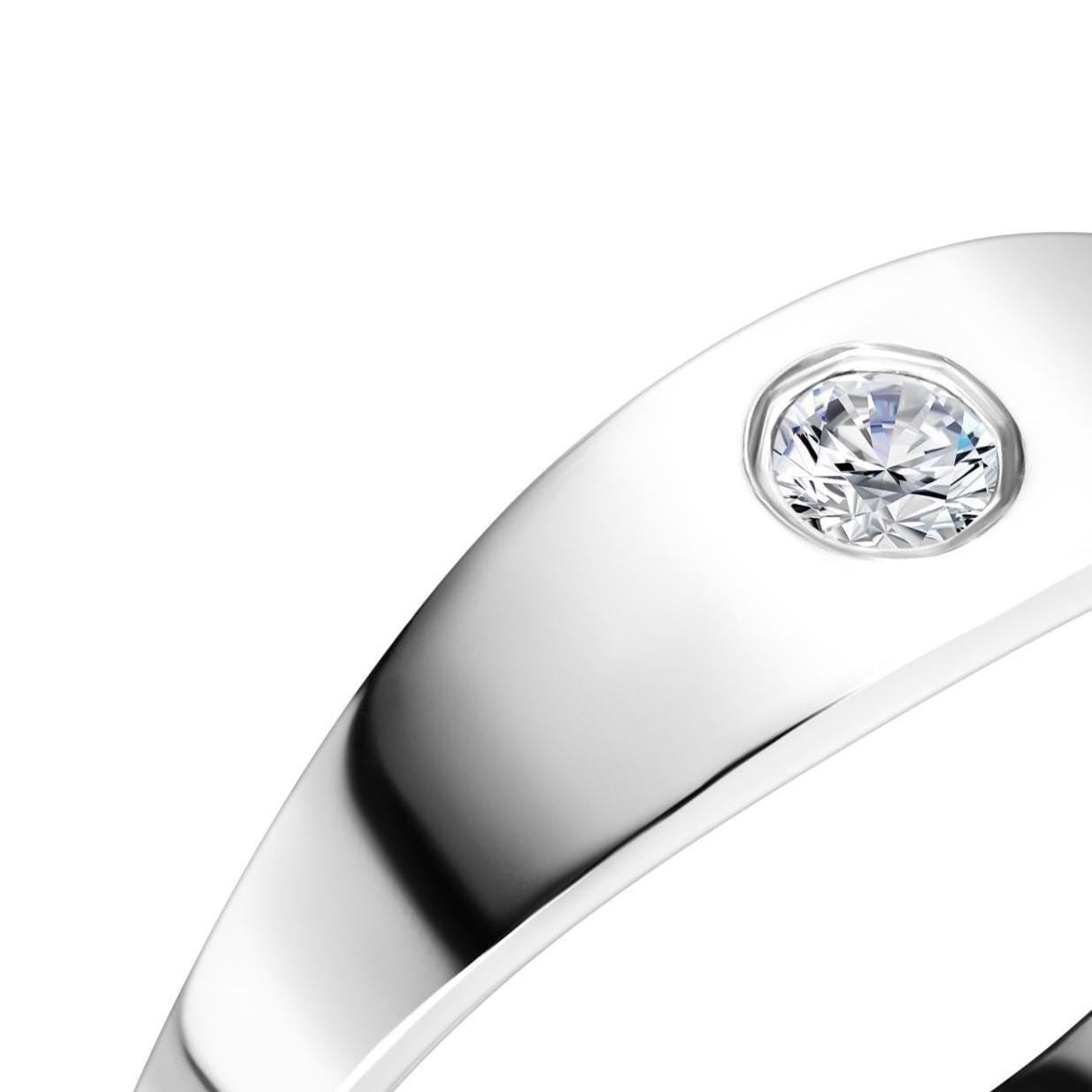 Handcrafted Wave Diamond Engagement Ring, White Gold