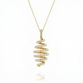 Handcrafted Gold Spiral Diamond Pendant Necklace